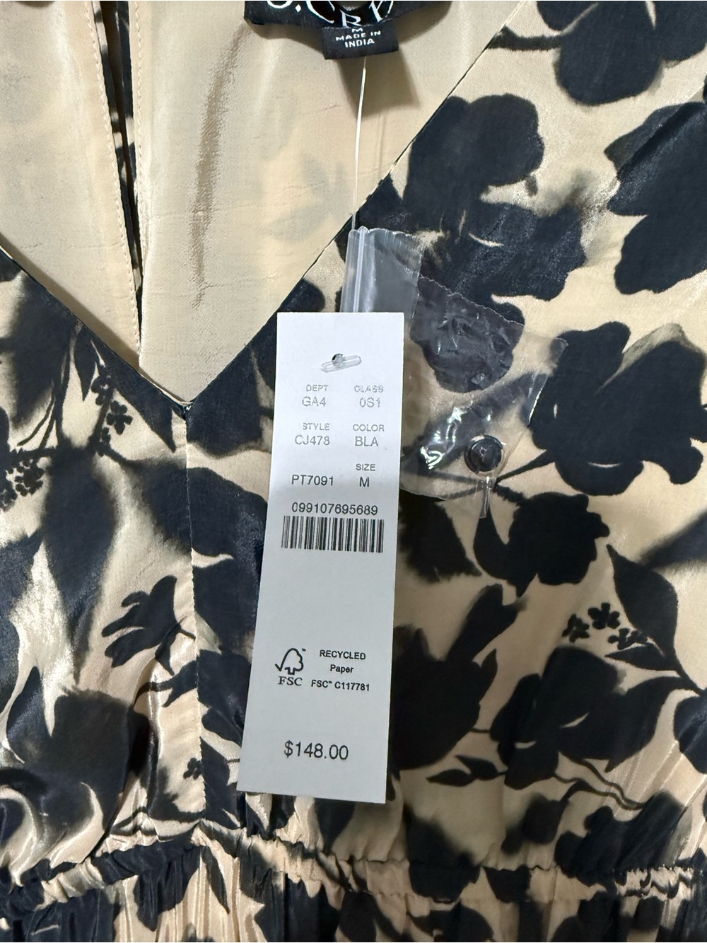 J.Crew Hyacinth V-neck dress in crepe de chine Midi Dress Women’s M (size 8-10) - Picture 4 of 15